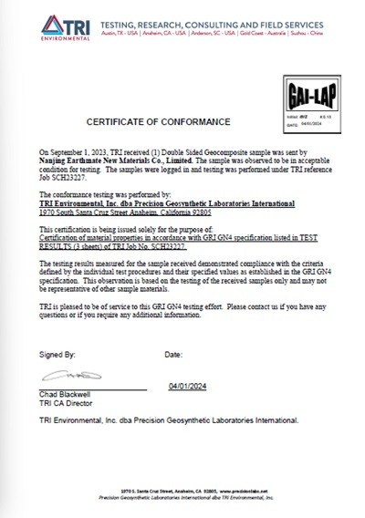 POLYDRAIN GRI GN4 Certificate of Conformity | TRI
